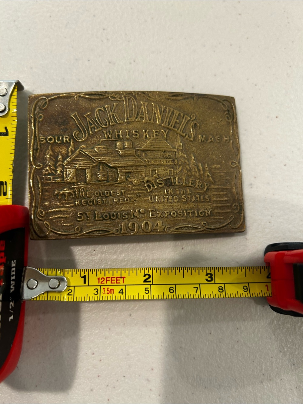 Jack Daniel Vintage 1904 St. Louis Exposition Brass Belt Buckle